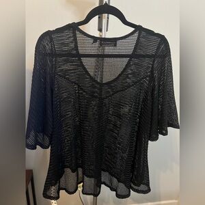 Tattoo Me Black Mesh Grunge Top Woman’s  Size 2X Made in USA